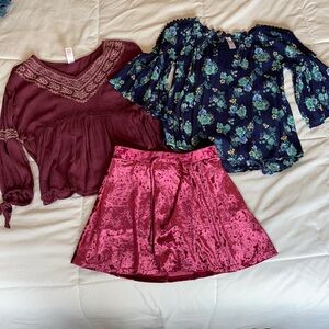 Girls Justice bundle 2 tops and skort size 12